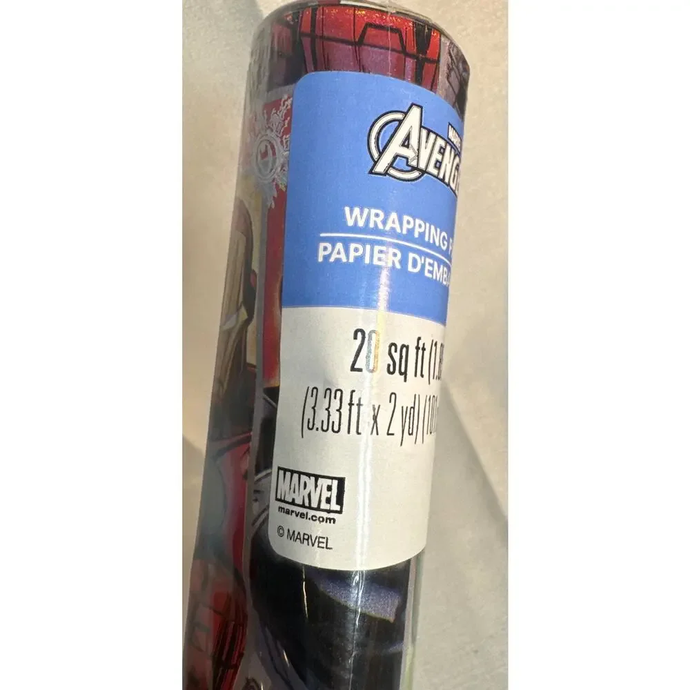 Marvel Avengers Holiday Christmas Wrapping paper 20 sqft -sealed dents